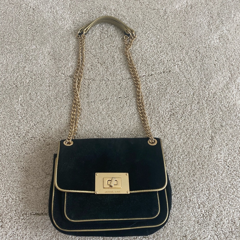 Michael Kors Black velvet mini bag